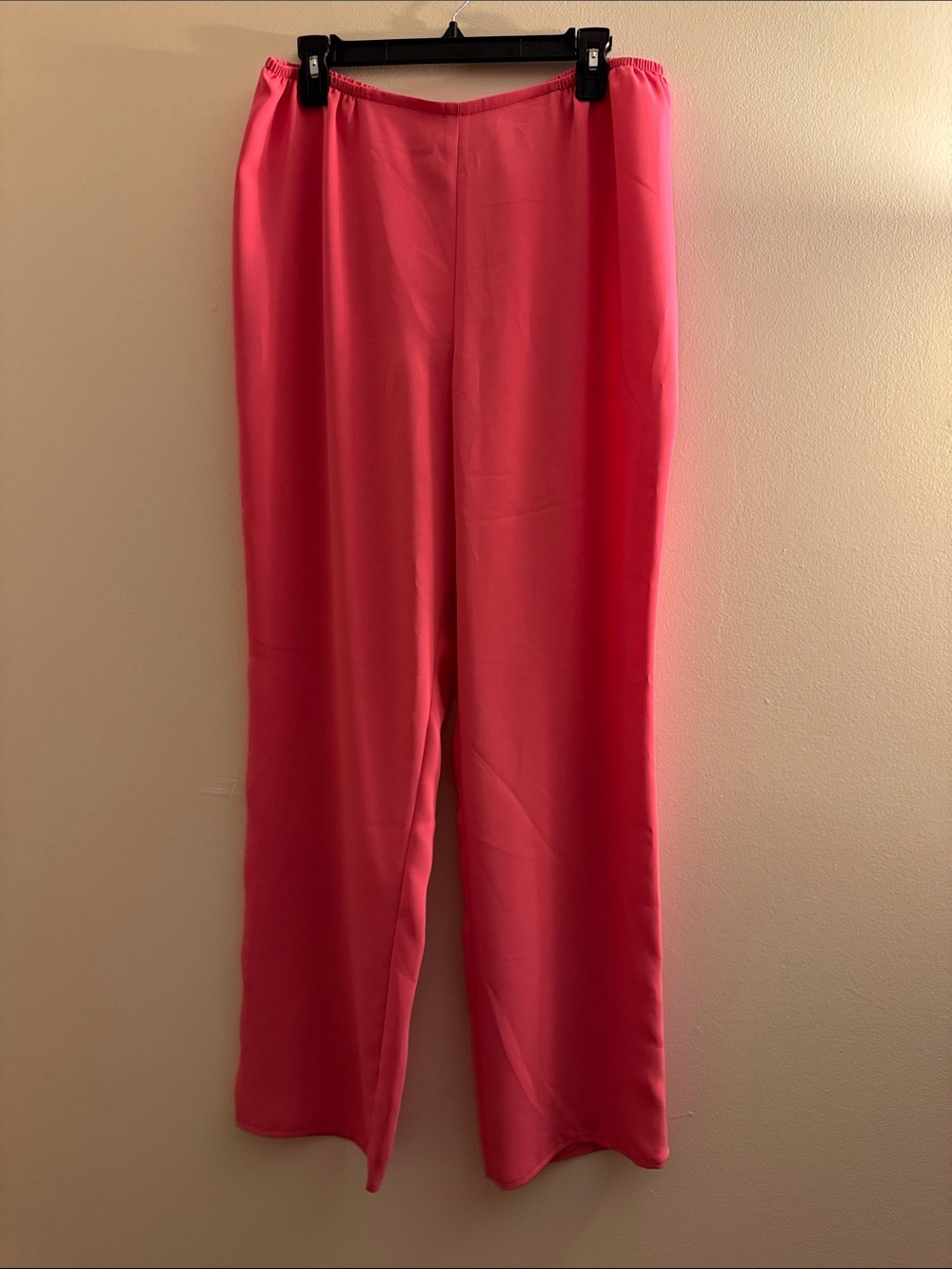 CAROLINE ROSE Crepe Straight Leg Pink Pull On Pants